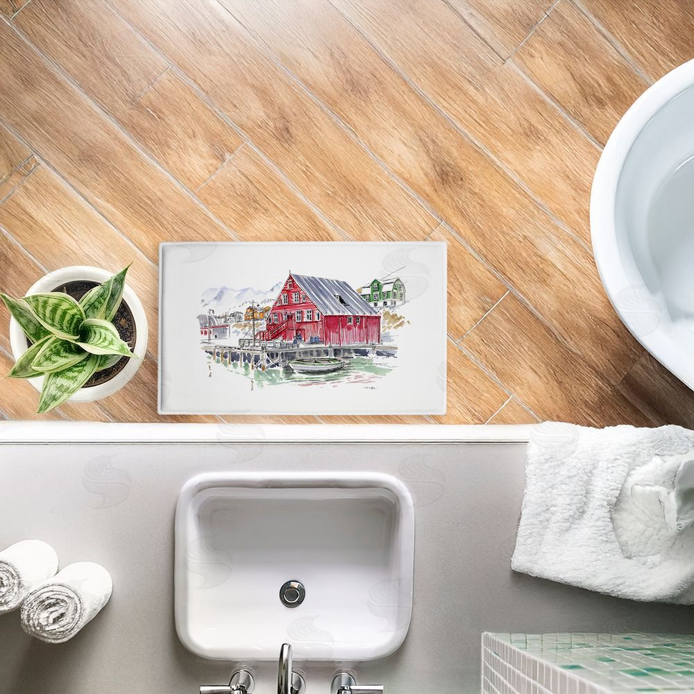 Tim Coffey Wanderlust Coastal Dock Plush Bathroom Floor Mat