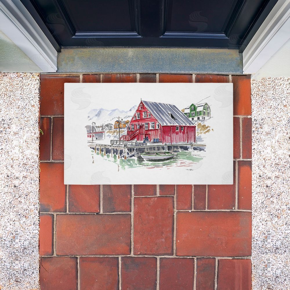 Tim Coffey Wanderlust Coastal Dock Unwoven Outdoor Door Mat