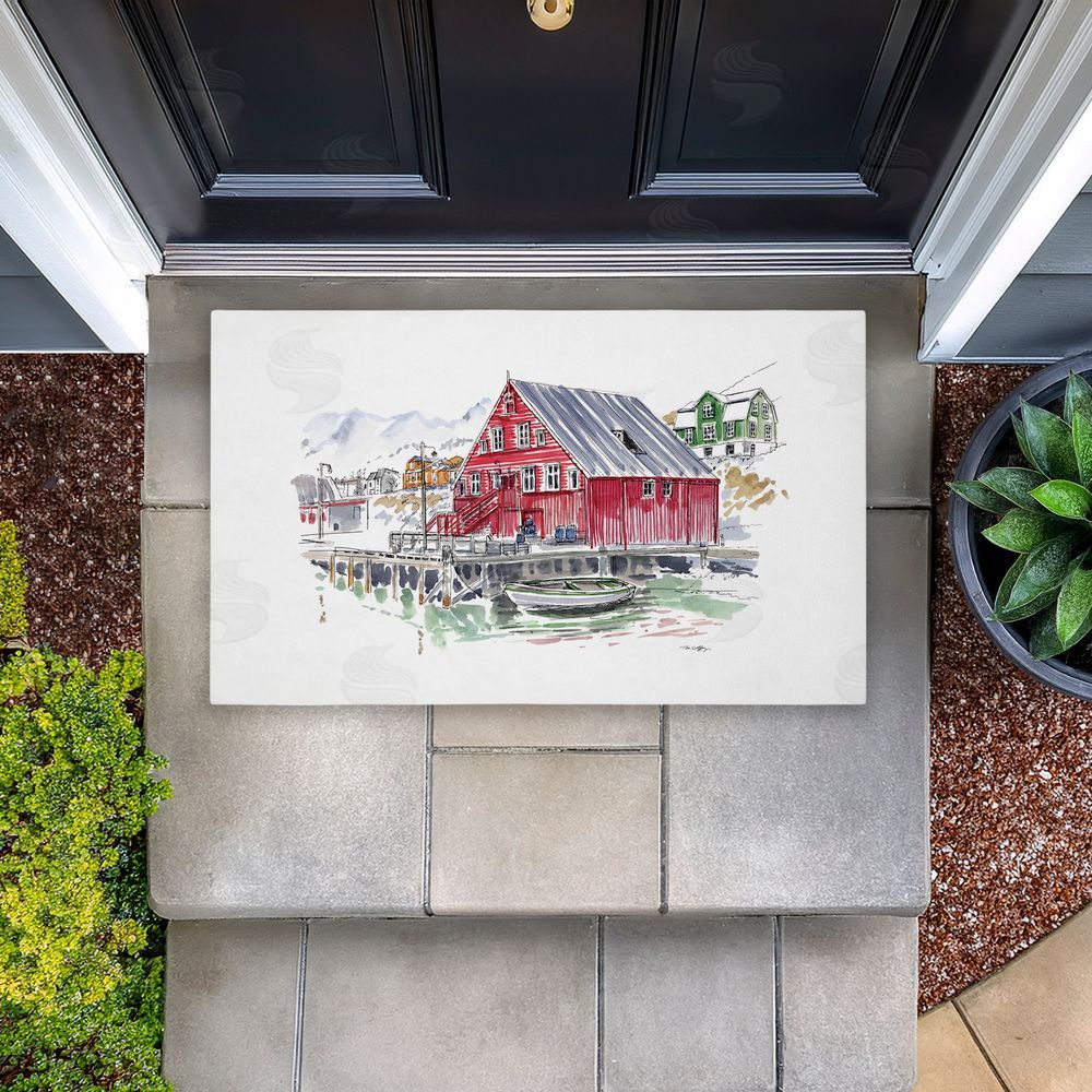 Tim Coffey Wanderlust Coastal Dock Unwoven Outdoor Door Mat