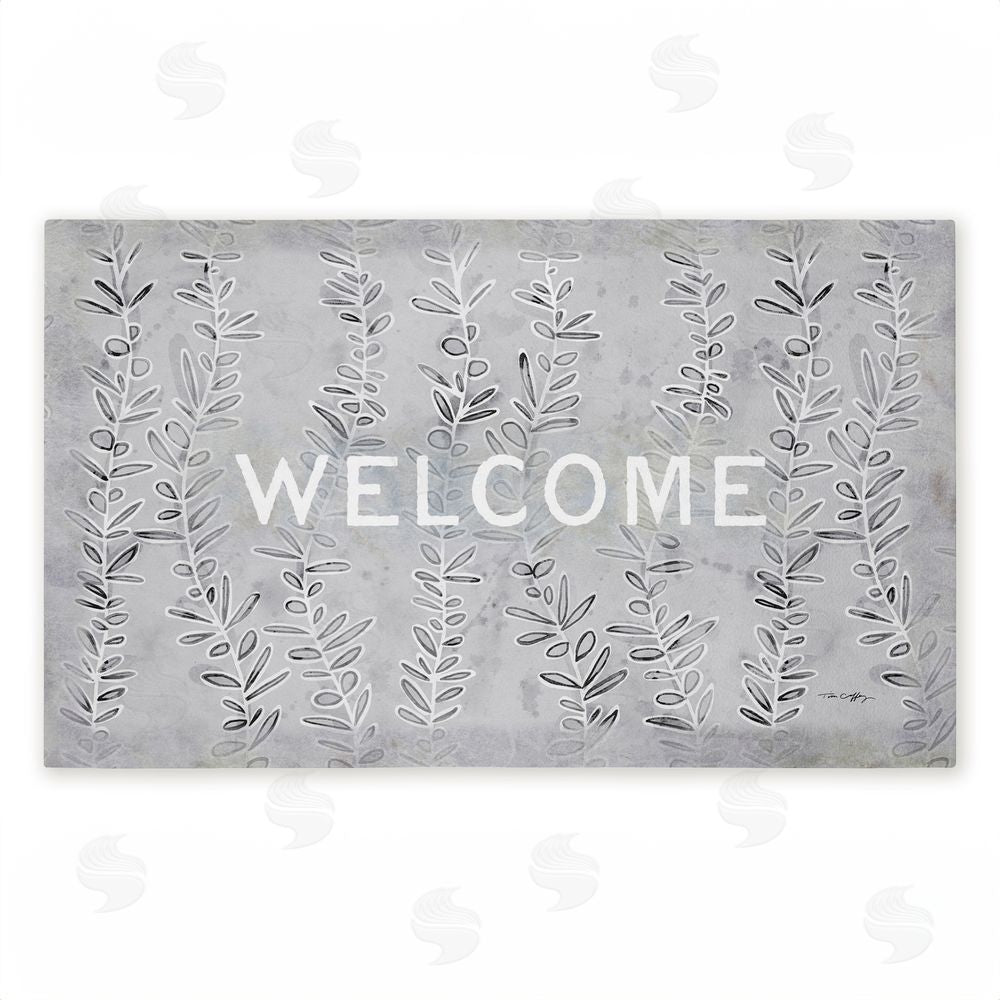 Tim Coffey Welcome Ivy Vine Sprigs Unwoven Outdoor Door Mat