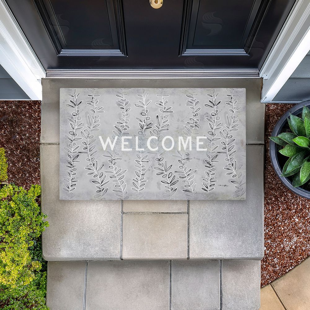 Tim Coffey Welcome Ivy Vine Sprigs Unwoven Outdoor Door Mat