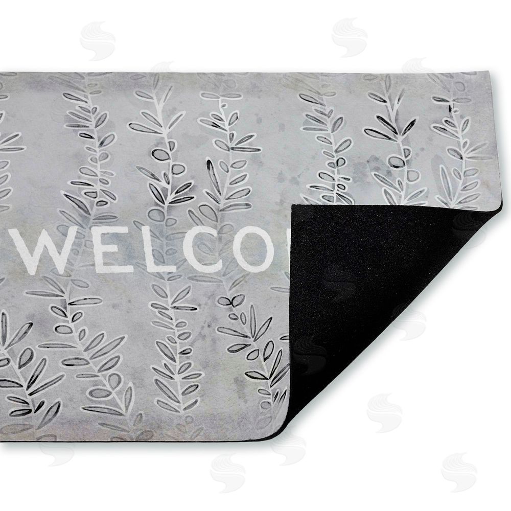 Tim Coffey Welcome Ivy Vine Sprigs Unwoven Outdoor Door Mat