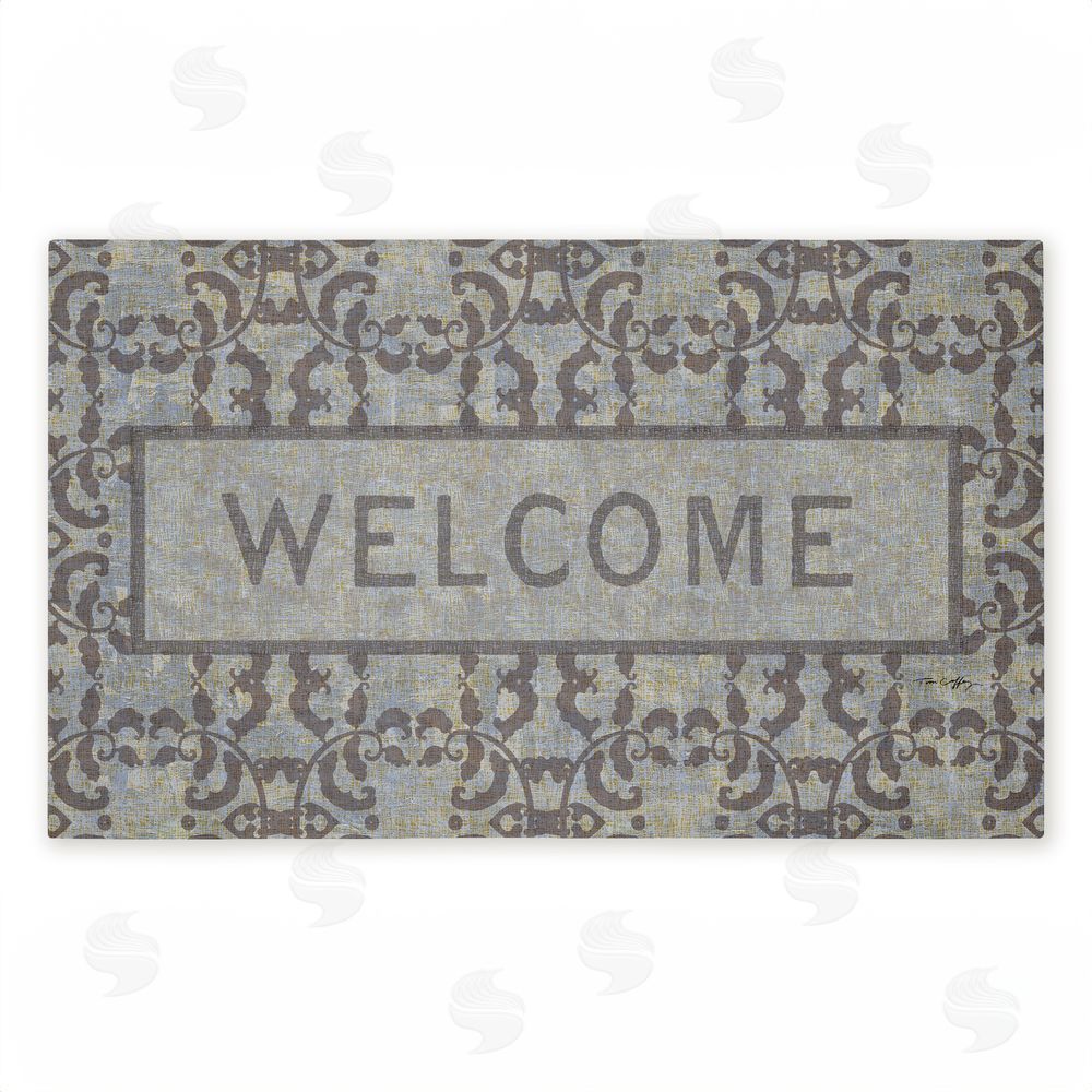 Tim Coffey Gray Vintage Pattern Welcome Unwoven Outdoor Door Mat