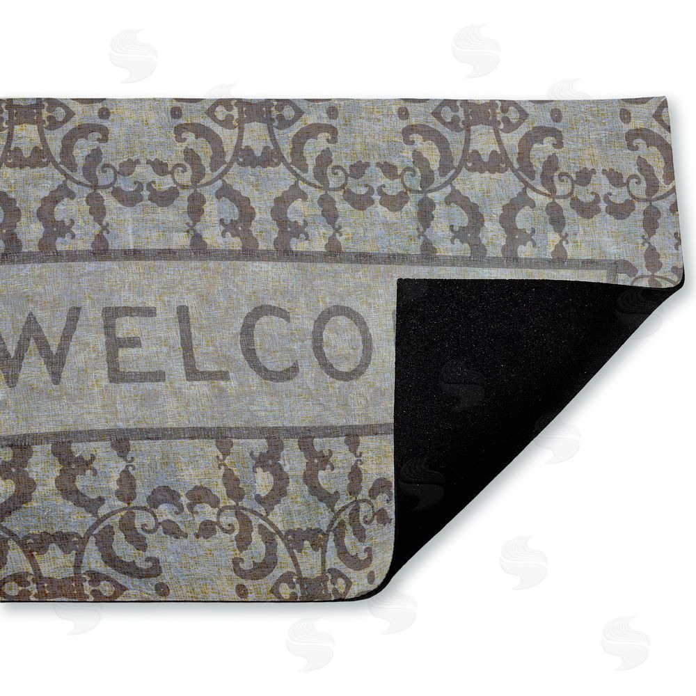Tim Coffey Gray Vintage Pattern Welcome Unwoven Outdoor Door Mat