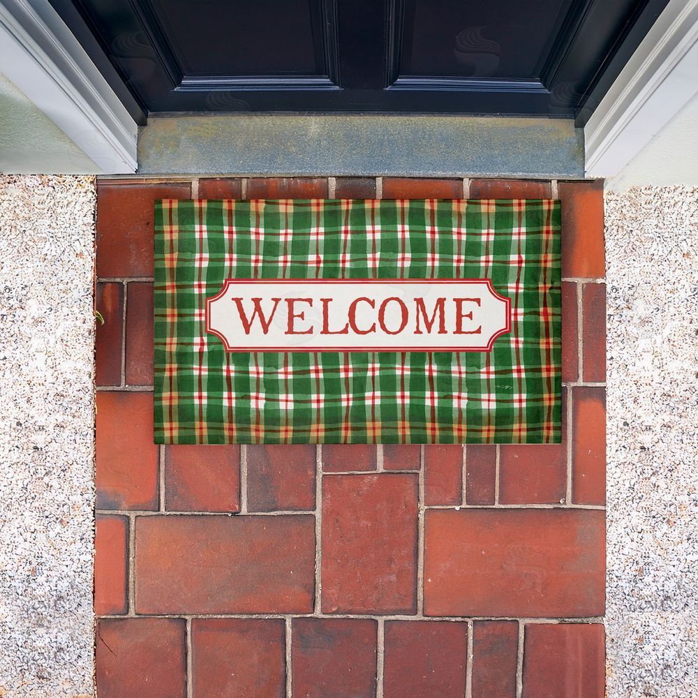 Tim Coffey Winter Plaid Cabin Welcome Unwoven Outdoor Door Mat