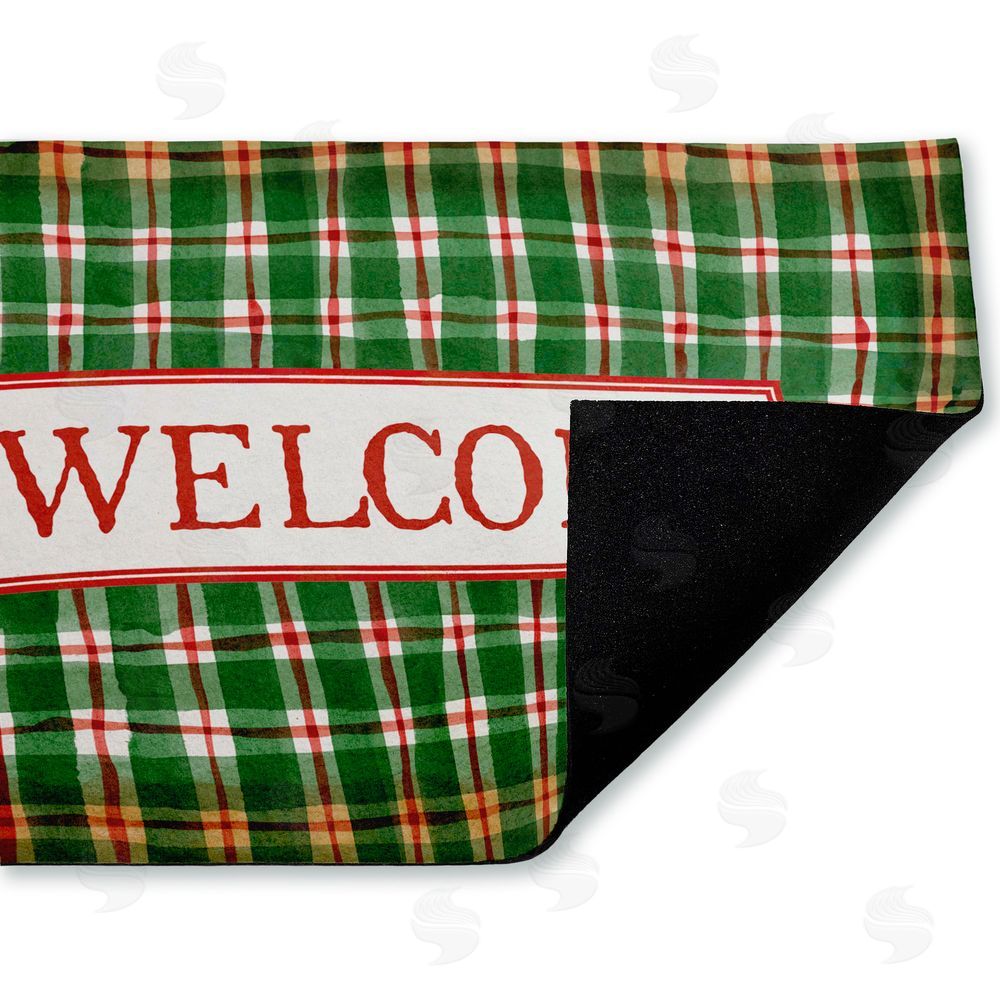 Tim Coffey Winter Plaid Cabin Welcome Unwoven Outdoor Door Mat