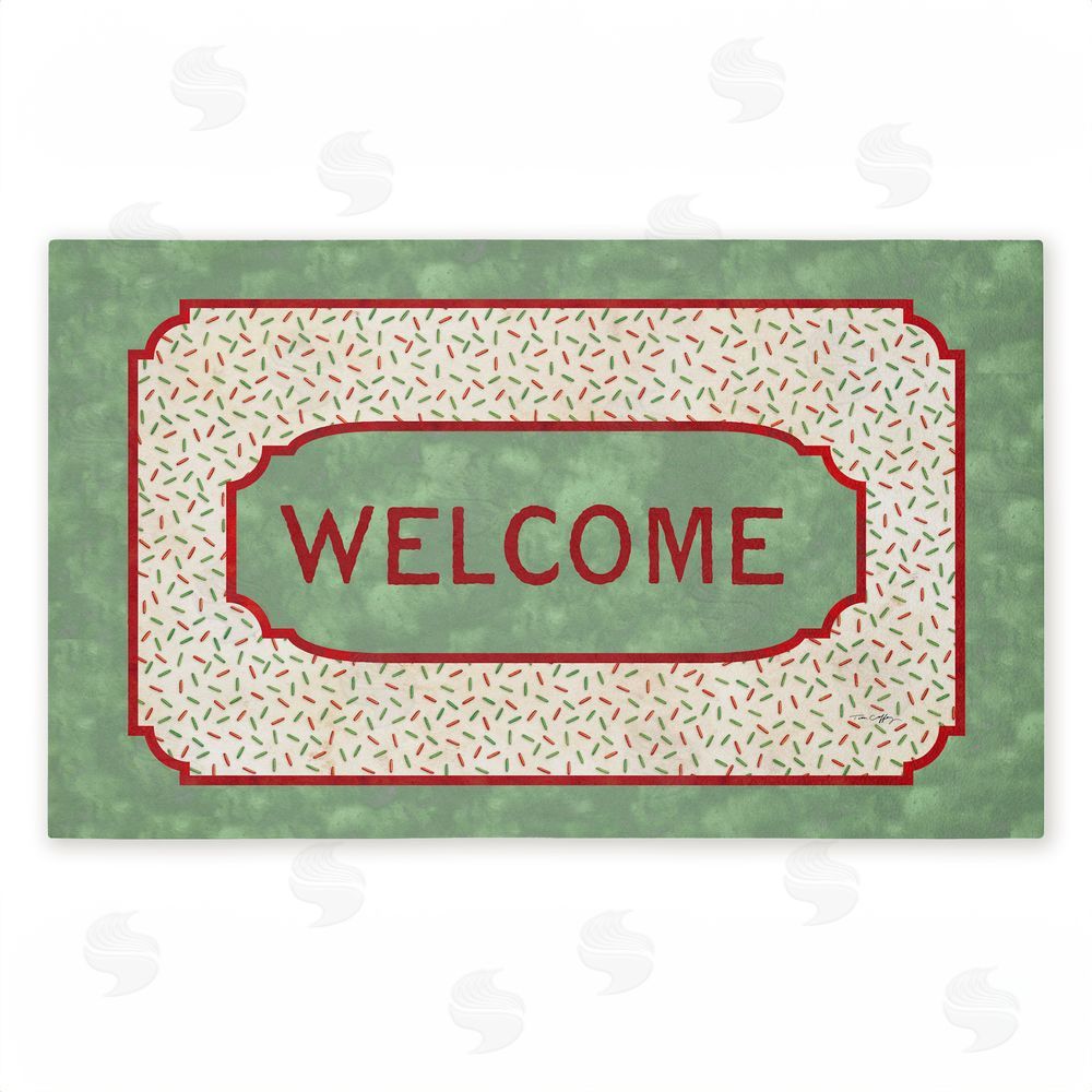 Tim Coffey Welcome Festive Sprinkles Pattern Unwoven Outdoor Door Mat