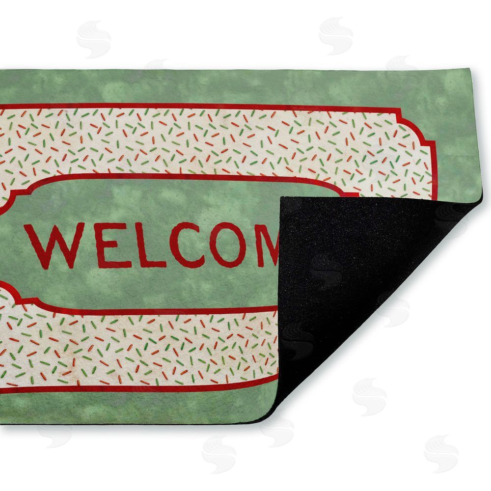 Tim Coffey Welcome Festive Sprinkles Pattern Unwoven Outdoor Door Mat