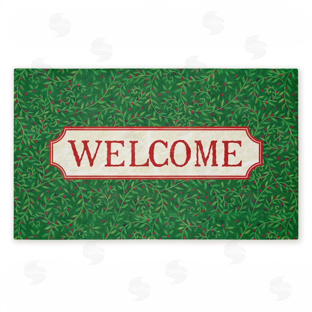 Tim Coffey Curled Ivy Vines Welcome Unwoven Outdoor Door Mat