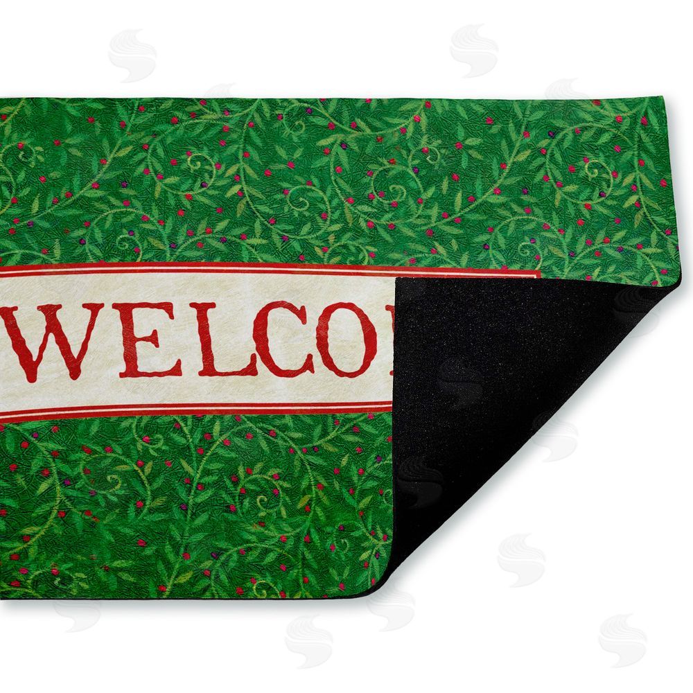 Tim Coffey Curled Ivy Vines Welcome Unwoven Outdoor Door Mat