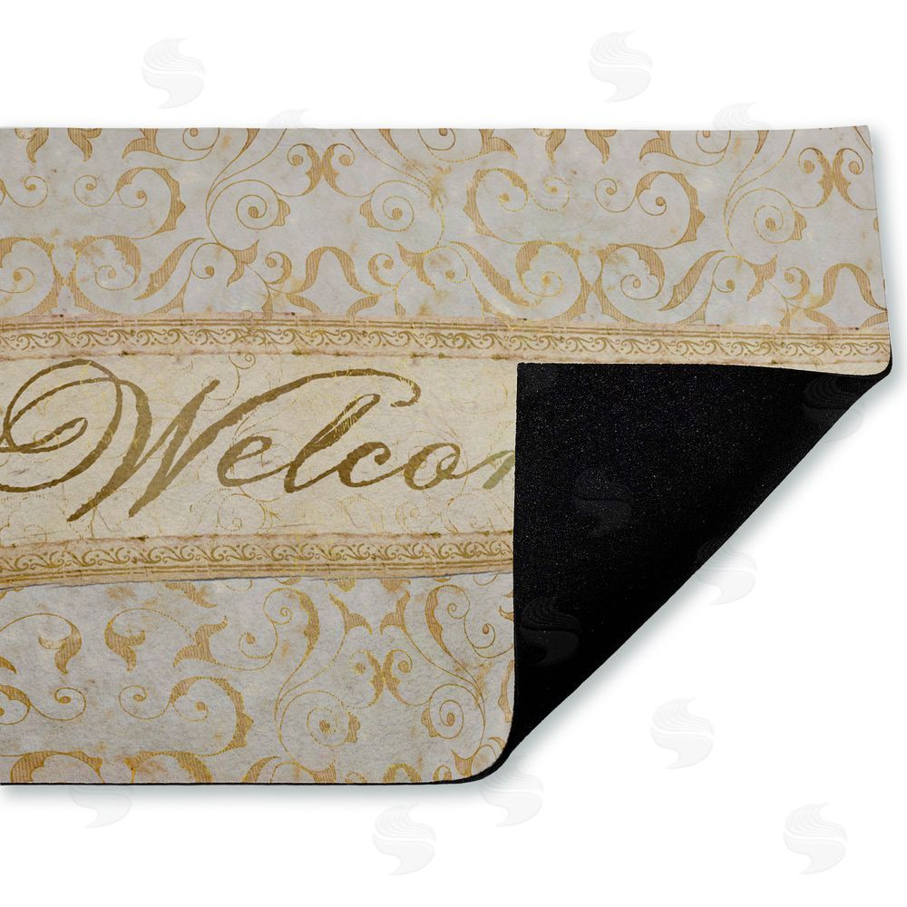 Tim Coffey Vintage Damask Neutrals Entry Unwoven Outdoor Door Mat