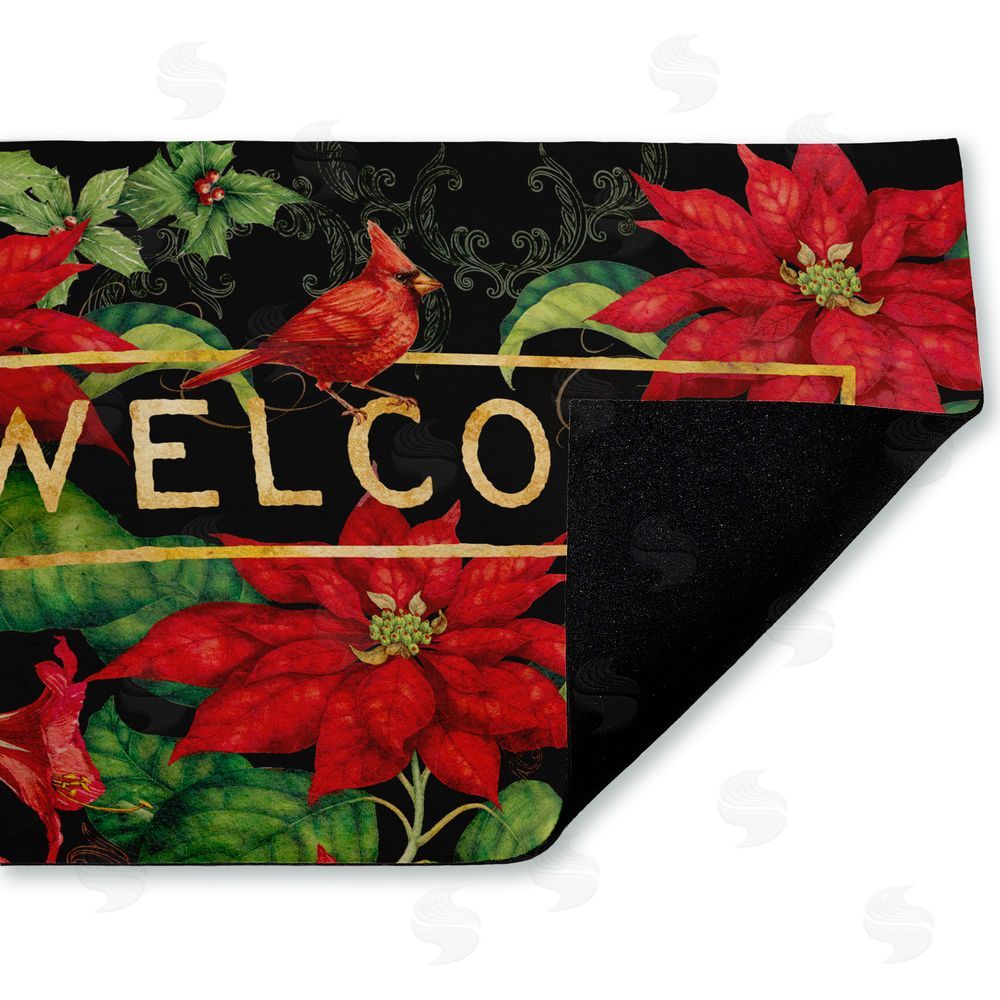 Tim Coffey Seasonal Poinsettia Welcome Unwoven Outdoor Door Mat
