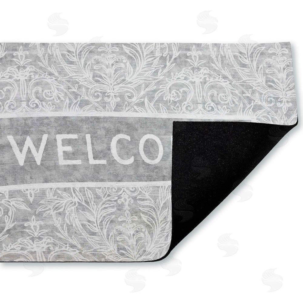 Tim Coffey Distressed Damask Welcome Unwoven Outdoor Door Mat