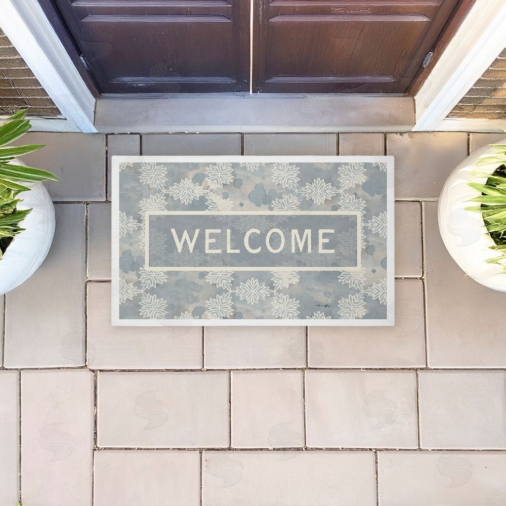 Tim Coffey Crystal Pattern Damask Welcome Unwoven Outdoor Door Mat
