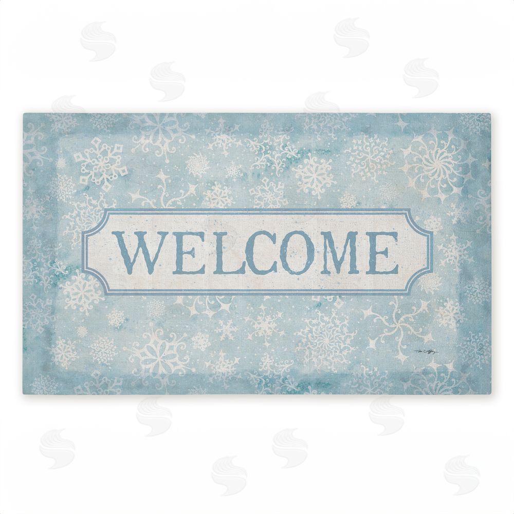 Tim Coffey Gentle Snowflakes Welcome Unwoven Outdoor Door Mat