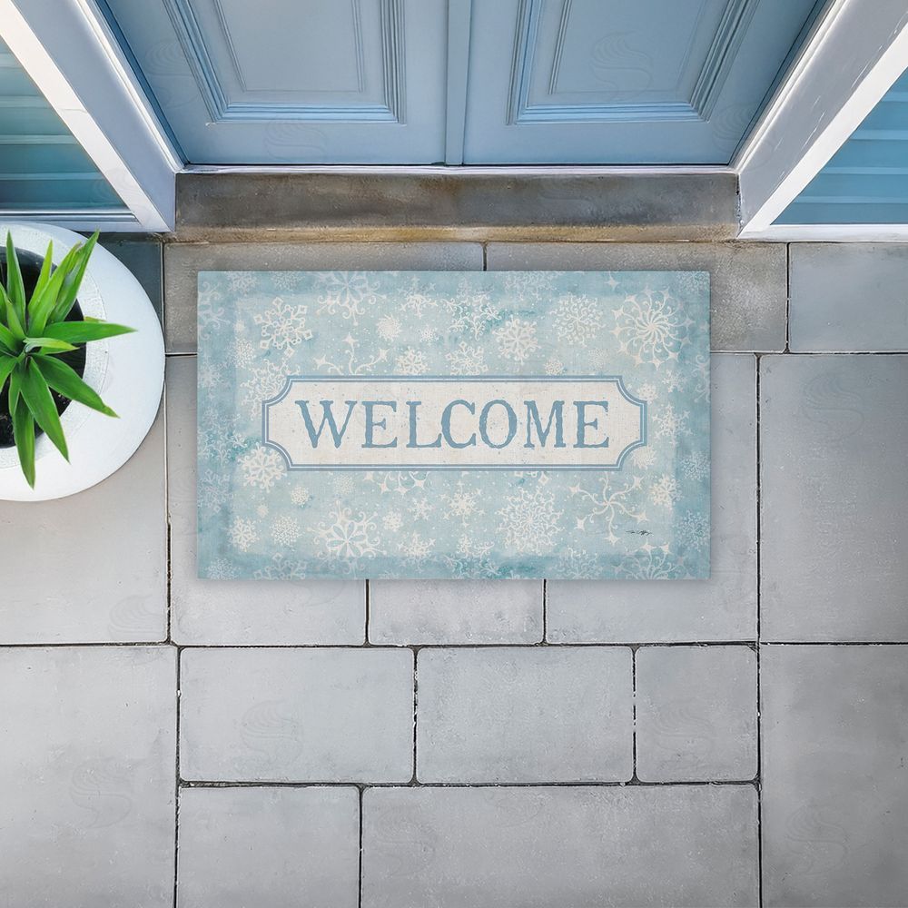 Tim Coffey Gentle Snowflakes Welcome Unwoven Outdoor Door Mat