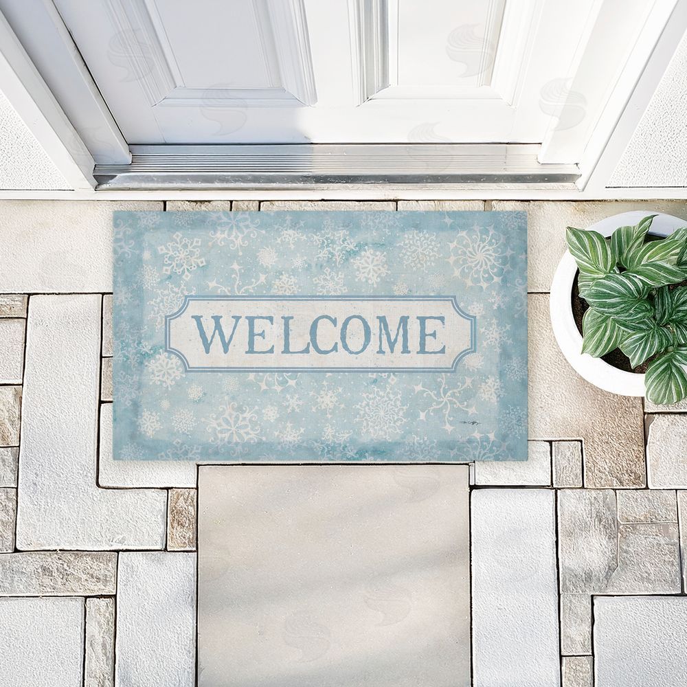 Tim Coffey Gentle Snowflakes Welcome Unwoven Outdoor Door Mat