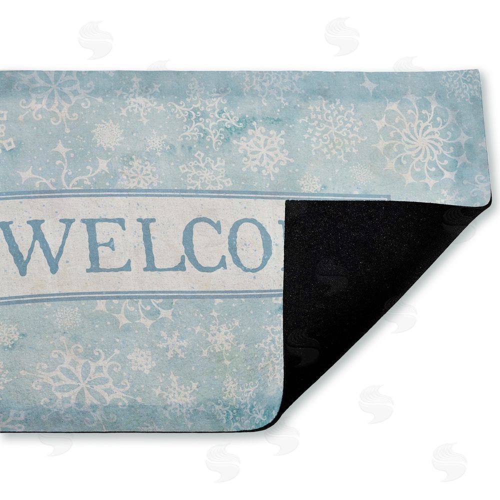 Tim Coffey Gentle Snowflakes Welcome Unwoven Outdoor Door Mat