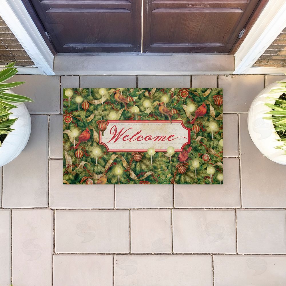 Tim Coffey Seasonal Cardinals Welcome Unwoven Outdoor Door Mat