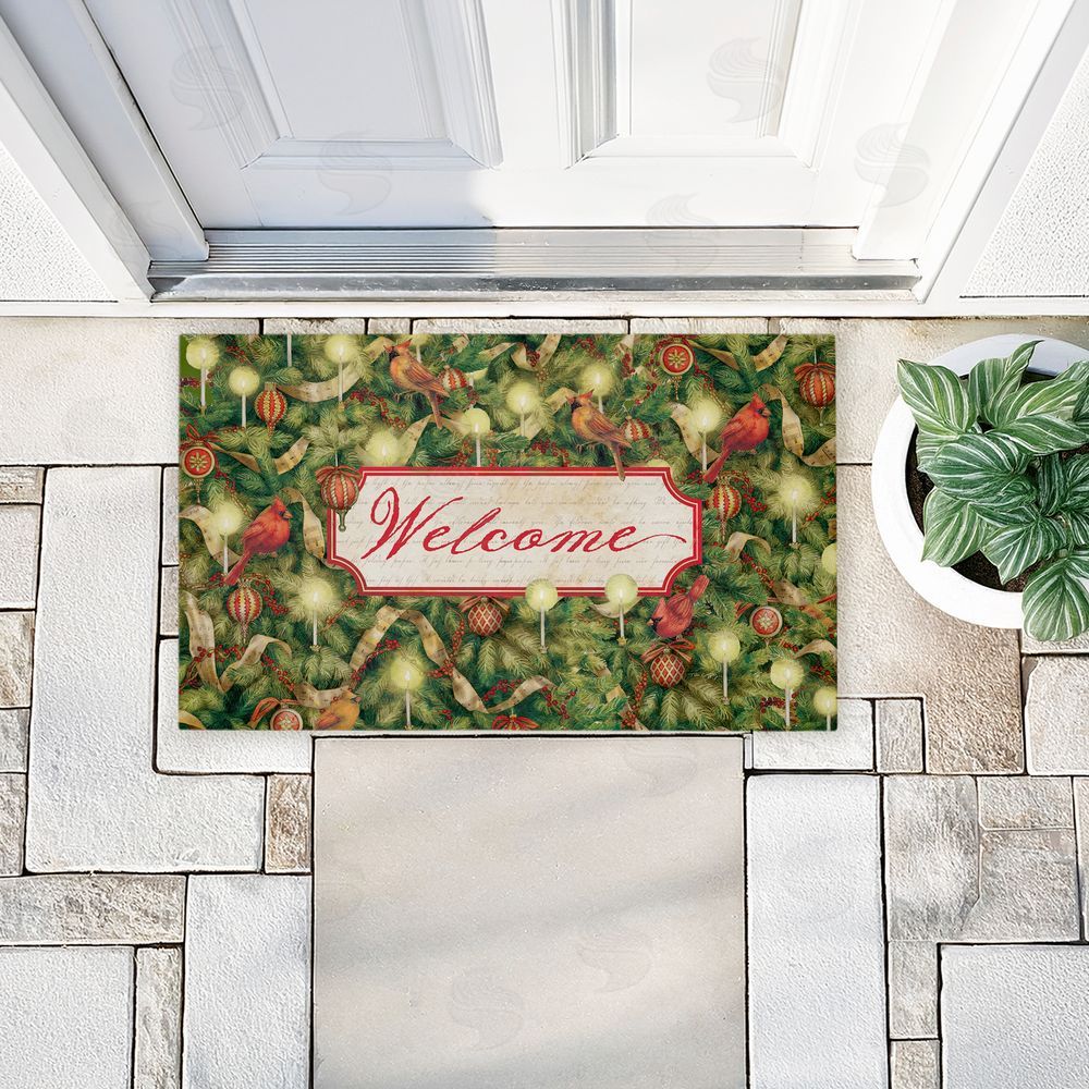 Tim Coffey Seasonal Cardinals Welcome Unwoven Outdoor Door Mat