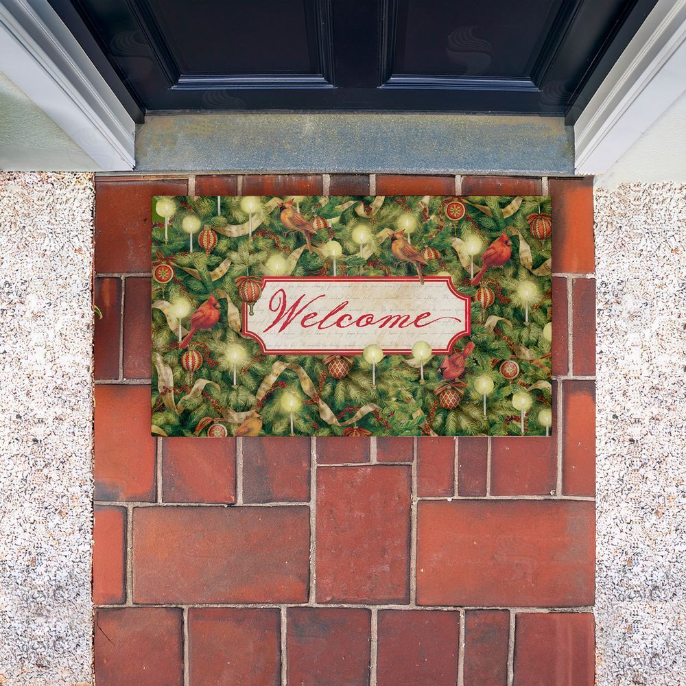 Tim Coffey Seasonal Cardinals Welcome Unwoven Outdoor Door Mat