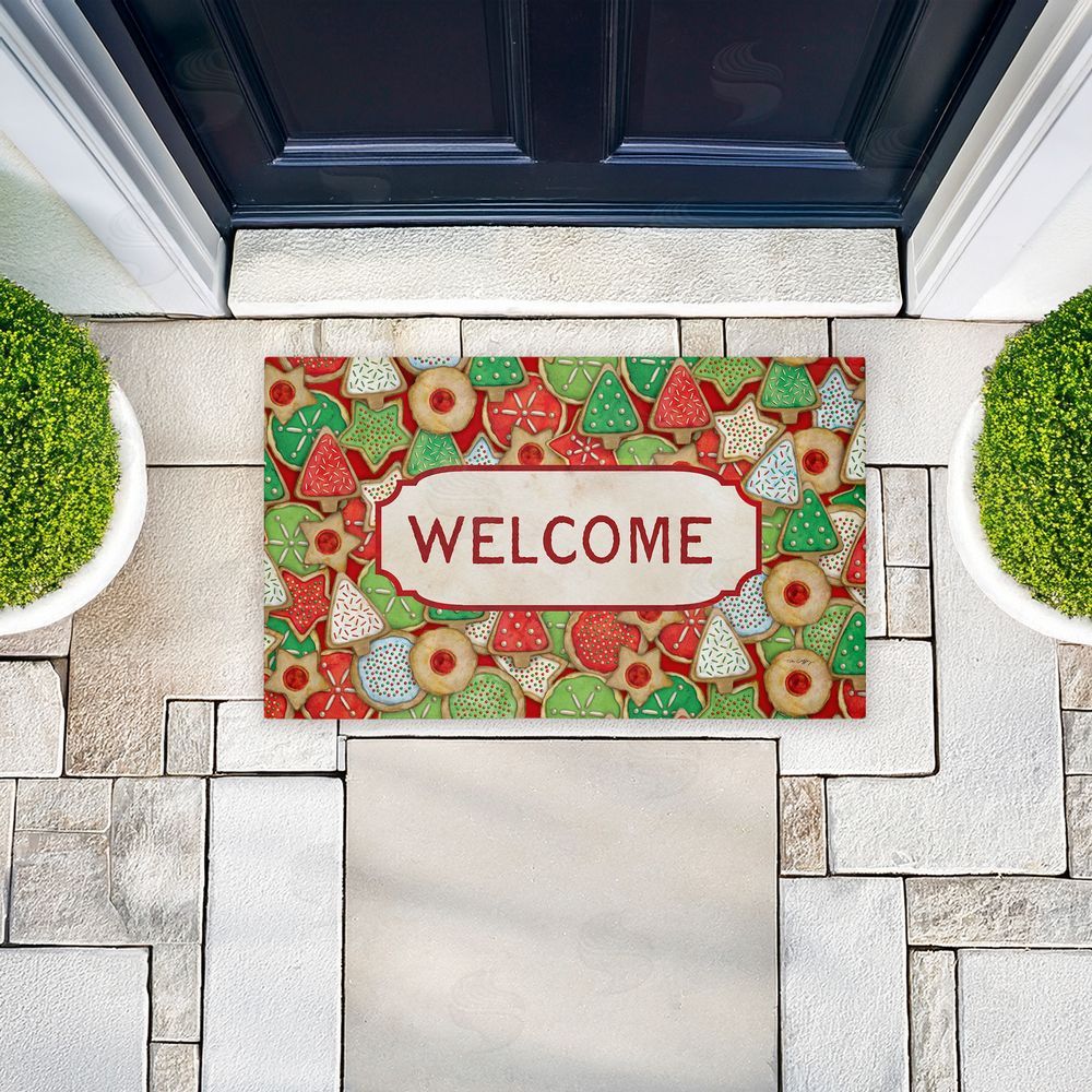 Tim Coffey Holiday Cookies Welcome Unwoven Outdoor Door Mat