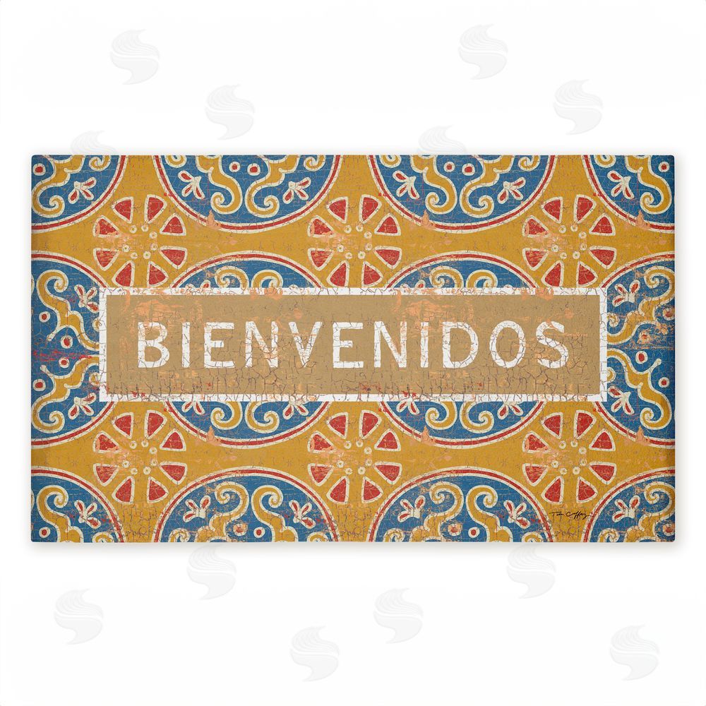 Tim Coffey Valencia Pattern Bienvenidos Unwoven Outdoor Door Mat