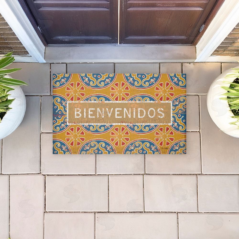 Tim Coffey Valencia Pattern Bienvenidos Unwoven Outdoor Door Mat