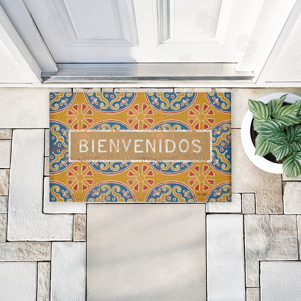 Tim Coffey Valencia Pattern Bienvenidos Unwoven Outdoor Door Mat