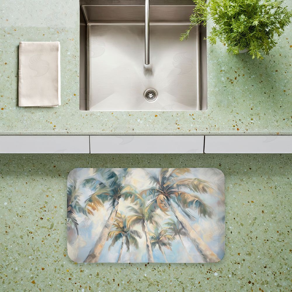 Ramona Murdock Swaying Palms Abstract Kitchen Floor Mat