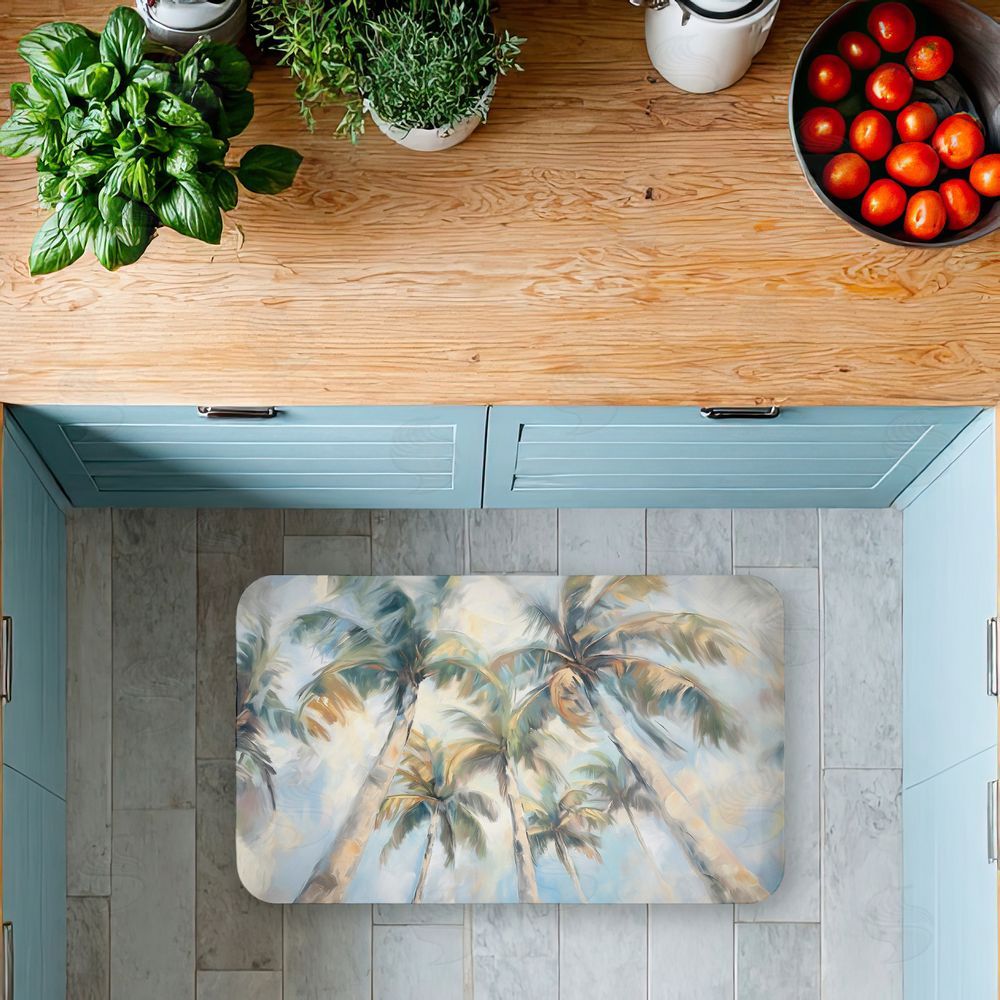 Ramona Murdock Swaying Palms Abstract Kitchen Floor Mat
