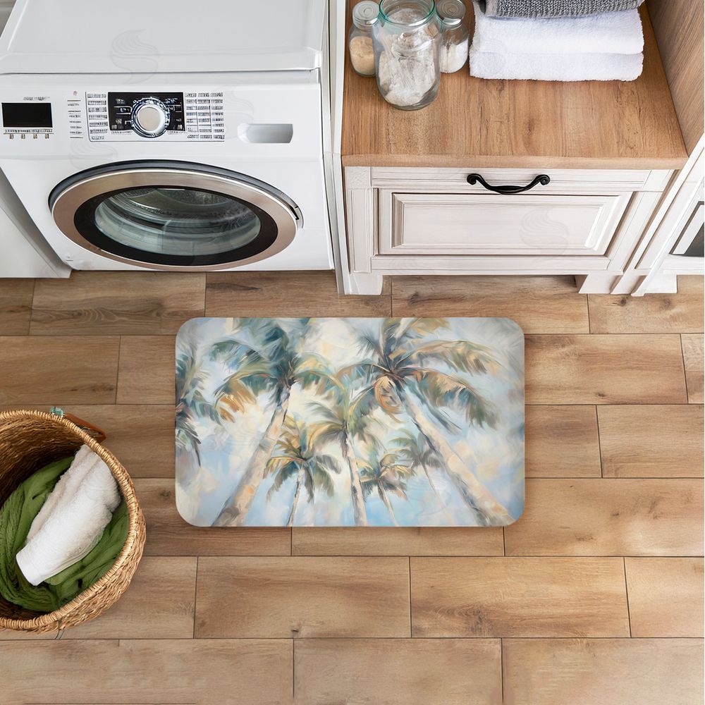 Ramona Murdock Swaying Palms Abstract Kitchen Floor Mat