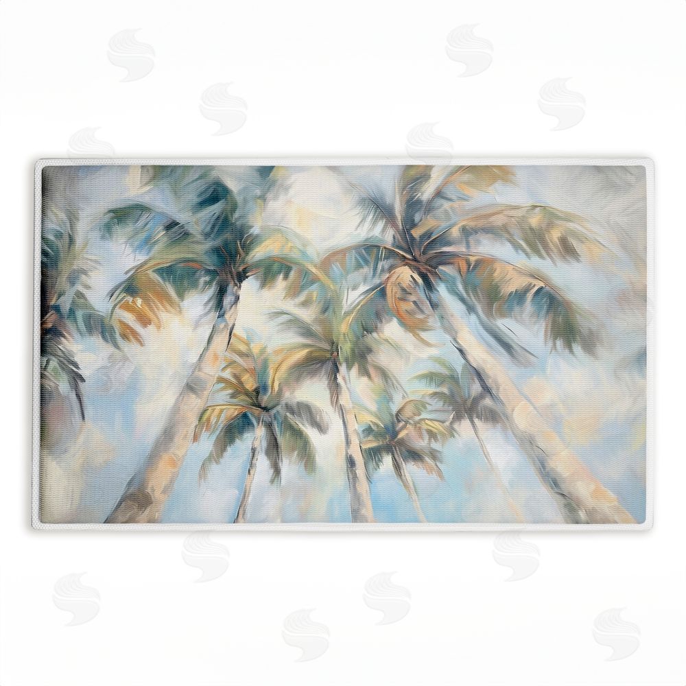 Ramona Murdock Swaying Palms Abstract Plush Bathroom Floor Mat
