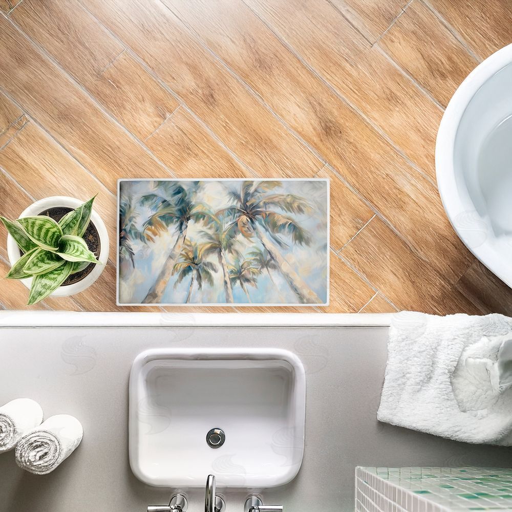 Ramona Murdock Swaying Palms Abstract Plush Bathroom Floor Mat