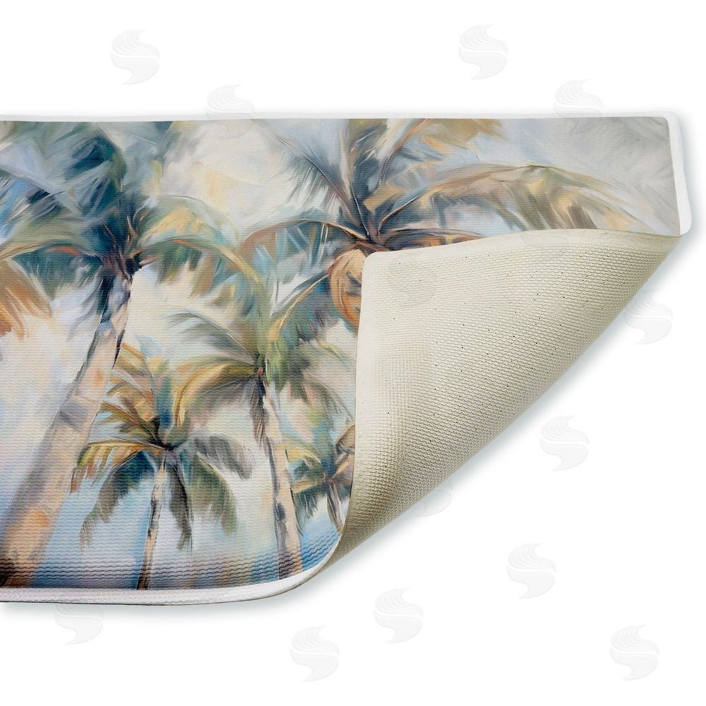 Ramona Murdock Swaying Palms Abstract Plush Bathroom Floor Mat