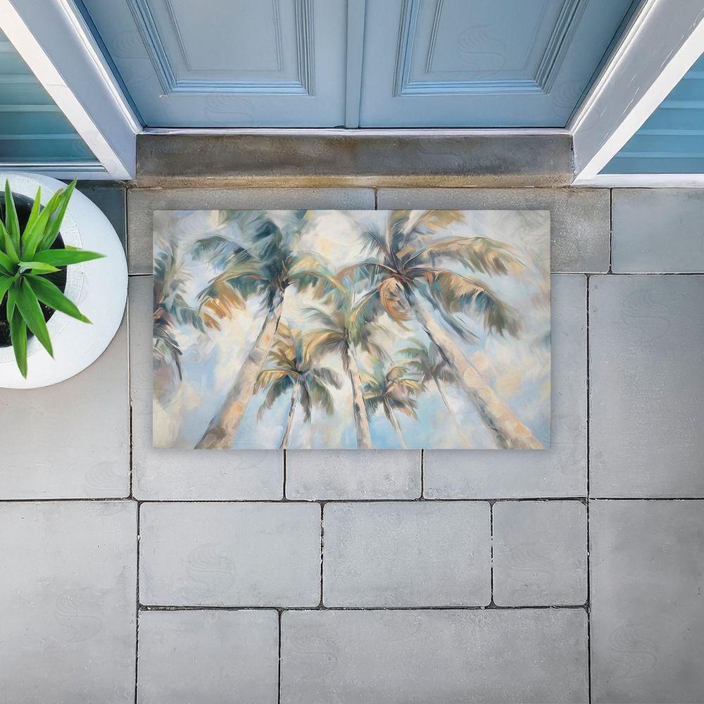 Ramona Murdock Swaying Palms Abstract Unwoven Outdoor Door Mat