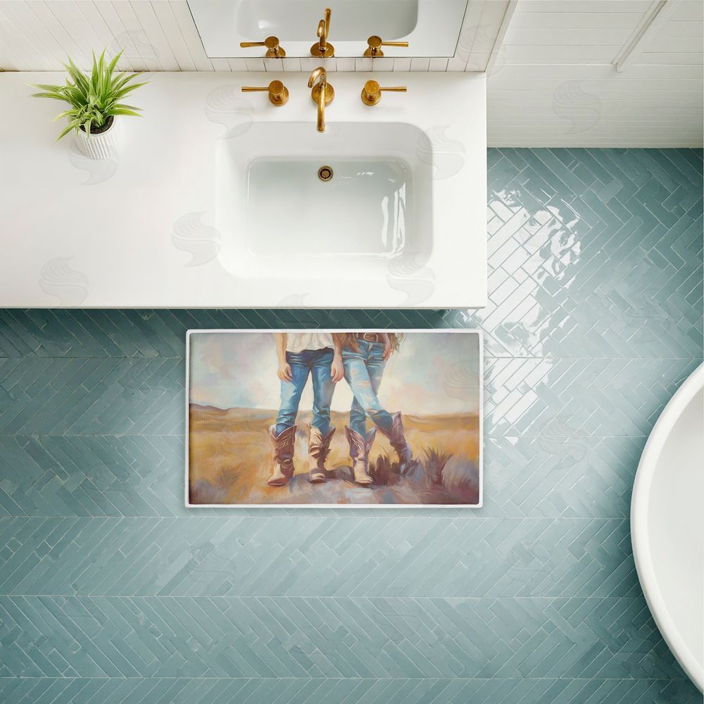 Ramona Murdock All About The Cowboy Boots Plush Bathroom Floor Mat