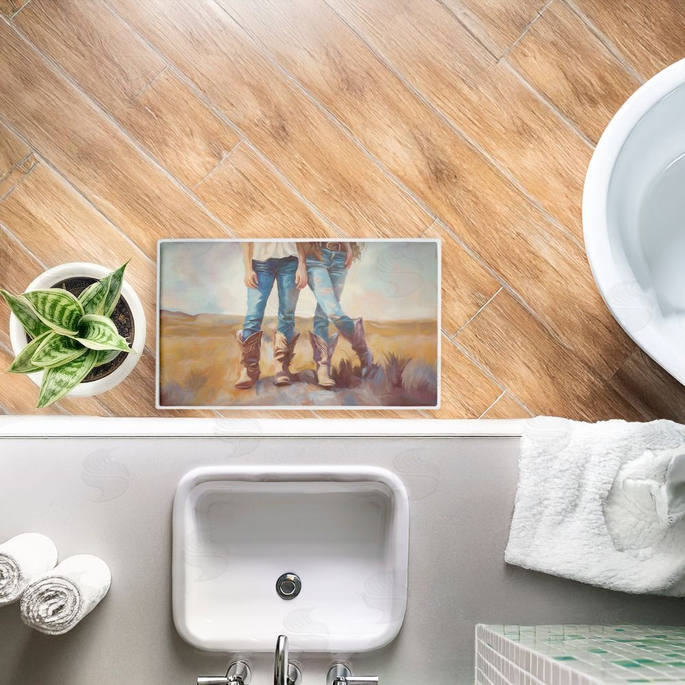 Ramona Murdock All About The Cowboy Boots Plush Bathroom Floor Mat
