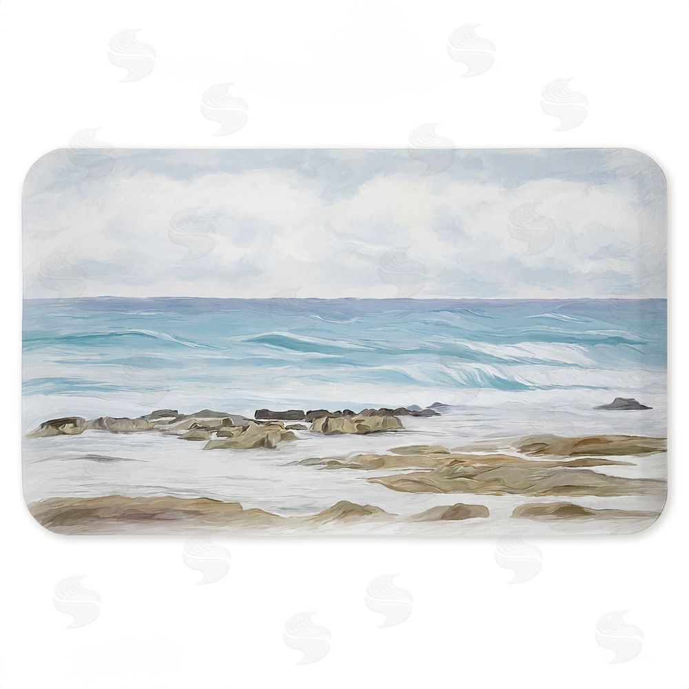 Ramona Murdock Wave Therapy Rocky Shore Kitchen Floor Mat