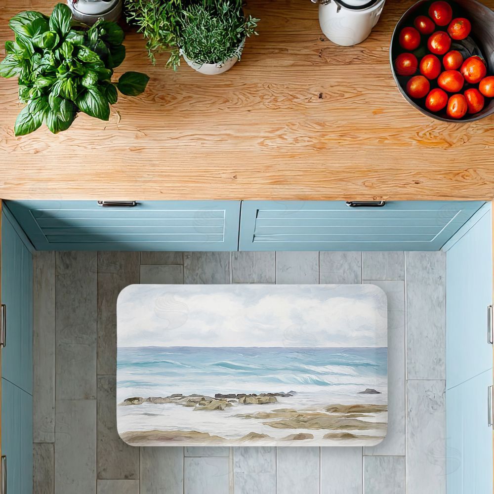 Ramona Murdock Wave Therapy Rocky Shore Kitchen Floor Mat