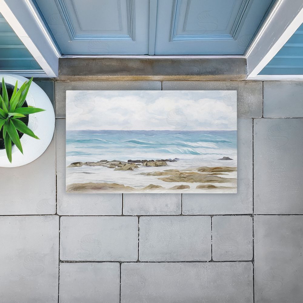 Ramona Murdock Wave Therapy Rocky Shore Unwoven Outdoor Door Mat