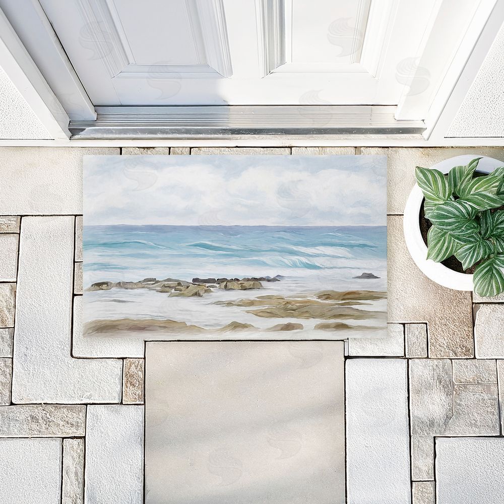 Ramona Murdock Wave Therapy Rocky Shore Unwoven Outdoor Door Mat