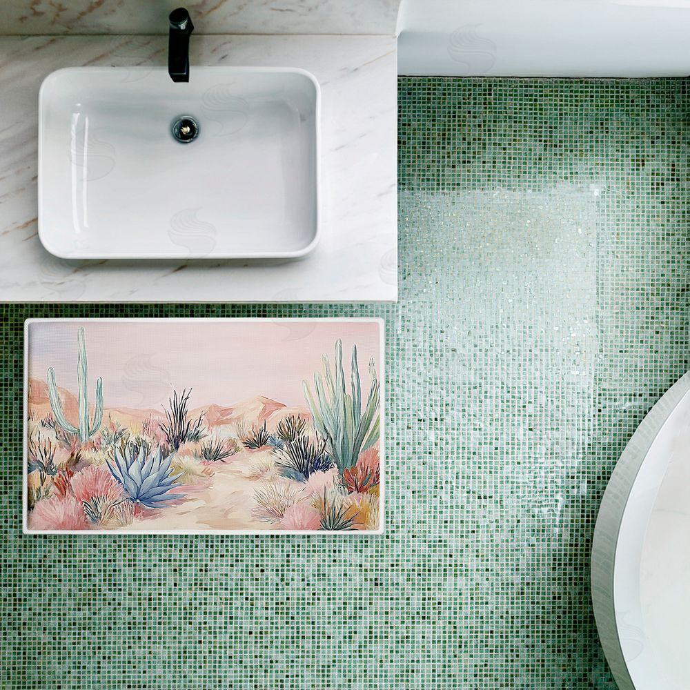Ramona Murdock Desert Wonderland Cacti Plush Bathroom Floor Mat