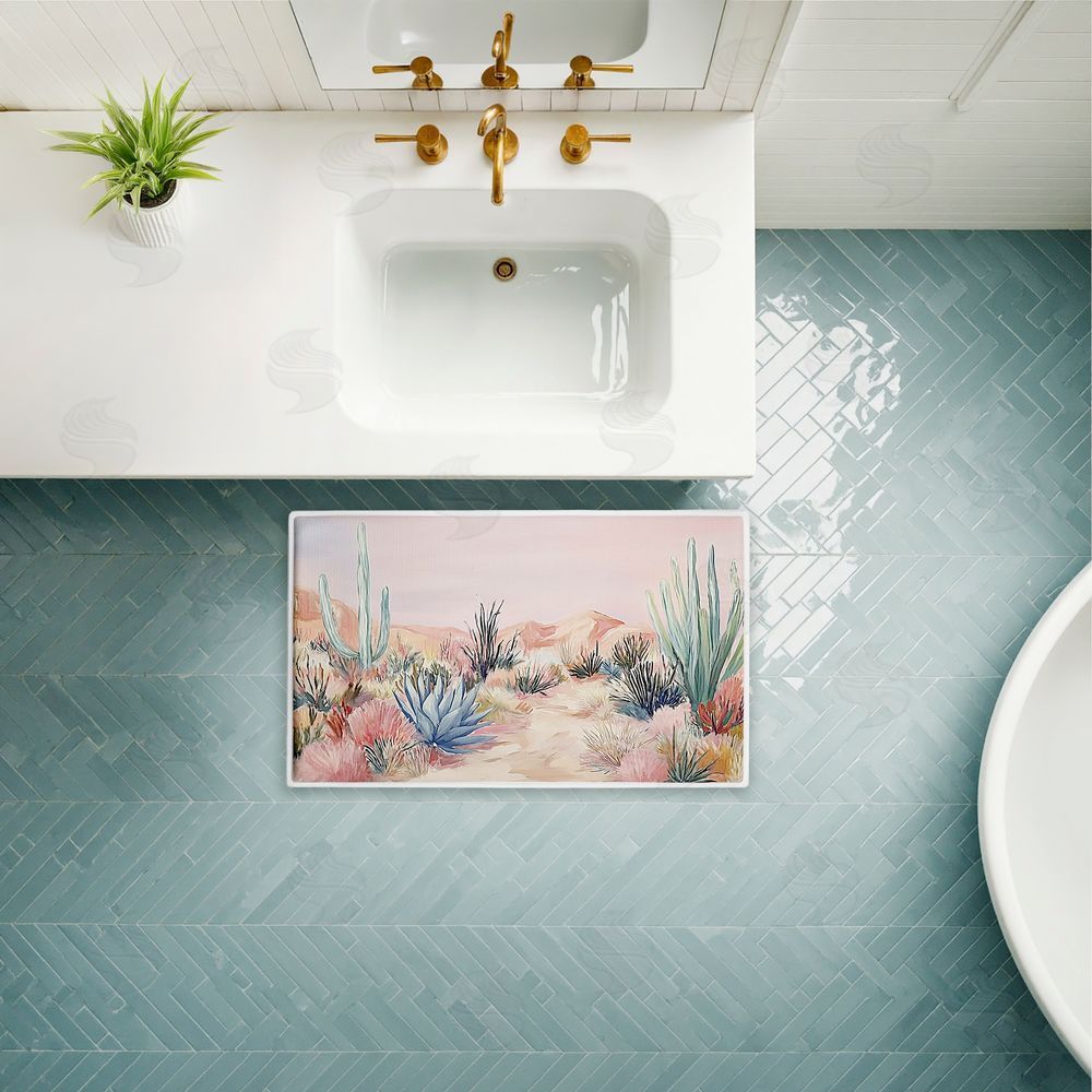 Ramona Murdock Desert Wonderland Cacti Plush Bathroom Floor Mat