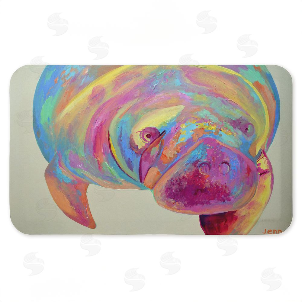 Jennifer Seeley Chromatic Hue Manatee Kitchen Floor Mat