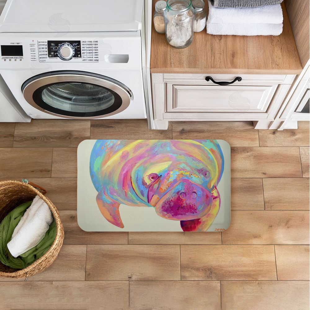 Jennifer Seeley Chromatic Hue Manatee Kitchen Floor Mat