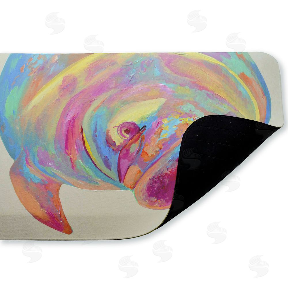 Jennifer Seeley Chromatic Hue Manatee Kitchen Floor Mat