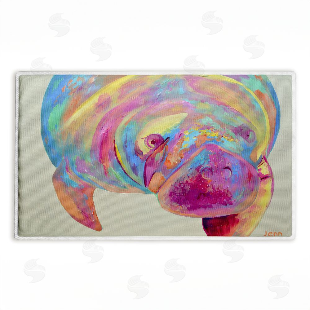 Jennifer Seeley Chromatic Hue Manatee Plush Bathroom Floor Mat