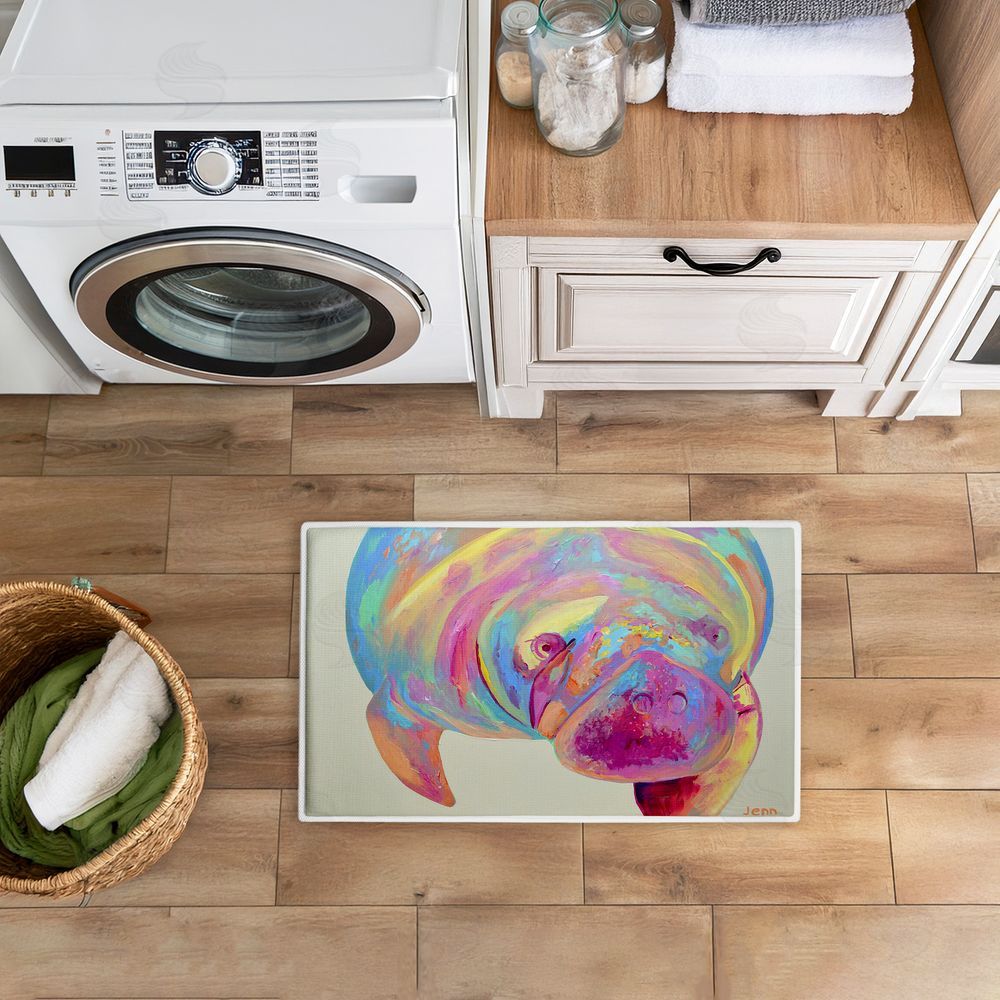 Jennifer Seeley Chromatic Hue Manatee Plush Bathroom Floor Mat