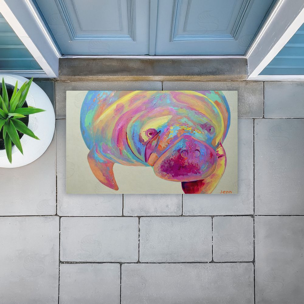 Jennifer Seeley Chromatic Hue Manatee Unwoven Outdoor Door Mat